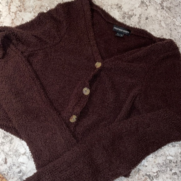 Streetwear Society Teddy Cropped Cardigan - Picture 1 of 3